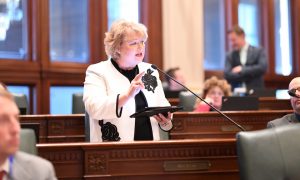 Rep. Terri Bryant, R-Murphysboro, is shown in this file photo on the floor of the House chambers at the Capitol in Springfield. Bryant in a news release on Saturday revealed a data breach in an Illinois Department of Employment Security's unemployment assistance portal online. (Credit: repbryant.com)