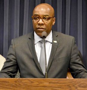 Attorney General Kwame Raoul, pictured in a file photo last year at the Illinois State Capitol, announced Tuesday he has tested positive for COVID-19. (Capitol News Illinois file photo by Lindsey Salvatelli)