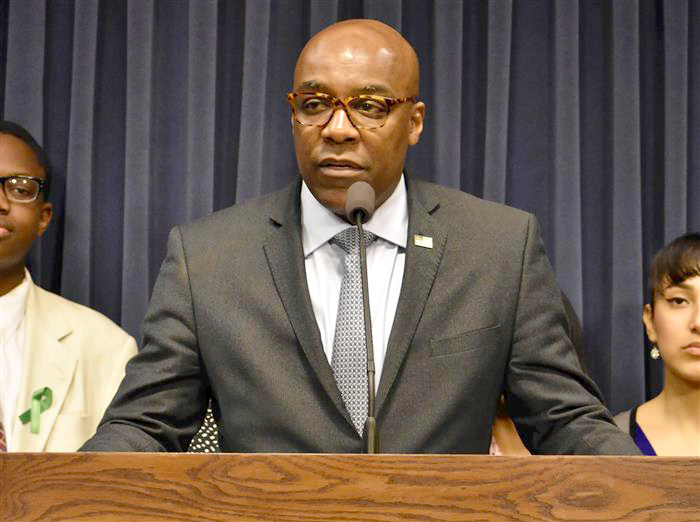 Attorney General Kwame Raoul joined 17 other attorneys general in asking Congress Thursday to grant their offices the power to investigate “practices of unconstitutional policing.” He is pictured in a file photo from May 2019. (Capitol News Illinois photo by Lindsey Salvatelli)