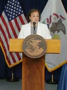Illinois Education Superintendent Carmen Ayala talks about the reopening of Illinois schools to in-person instruction in the fall during a news conference Tuesday in Chicago. (Credit: blueroomstream.com)