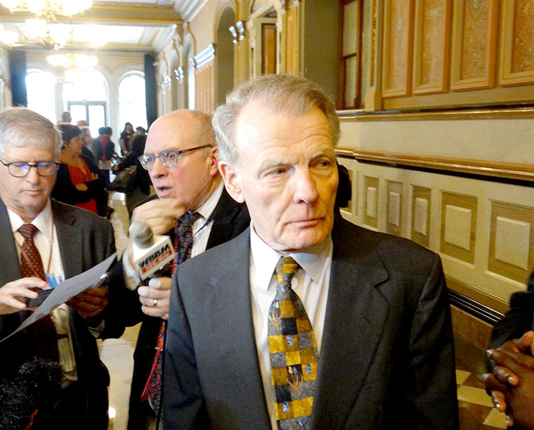 House Speaker Michael Madigan is shown in this file photo from Oct. 28, 2019, at the Capitol in Springfield. Madigan is referred to as “Public Official A” in federal court documents filed Friday in which ComEd agreed to pay $200 million to resolve a federal investigation into a “yearslong bribery scheme." (Capitol News Illinois file photo)