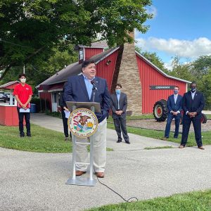 Gov. JB Pritzker speaks during a public event Thursday in Rockford to tout the state's Summer Youth Employment Program and its impact on the Rockford Park District. (Credit: @GovPritzker on Twitter)