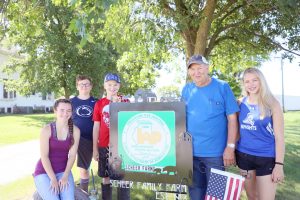 Good reasons to stay involved ­— Ask Dick Scheer why, after 50 years involvement in Cass County 4-H, and he’ll tell you he has a few good reasons.  Pictured with him are “the kids” Kennedy Gallaher, Marshall Gallaher, Caleb Hobrock and Sydney Carey.