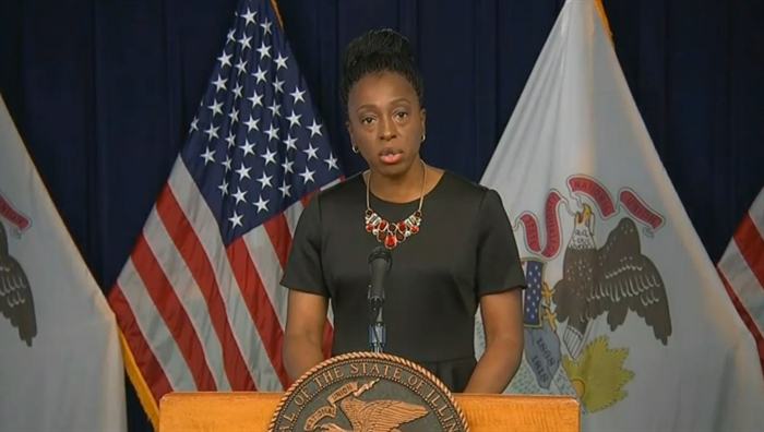 Illinois Department of Public Health Director Dr. Ngozi Ezike warns Illinoisans to rethink thanksgiving plans that include mixing households and travel. (Credit: Blueroomstream.com)