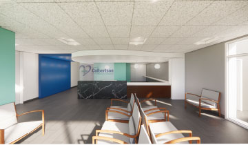 An artist rendering of what will be the new waiting room at Rushville’s Culbertson Memorial Hospital.
