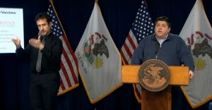 Gov. JB Pritzker on Friday said getting COVID-19 vaccines distributed to Illinoisans "will not be a quick process." During his daily virus briefing in Chicago, Pritzker continued to urge state residents to practices safety protocols in the meantime. (Credit: blueroomstream.com)