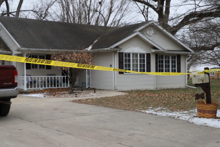 Pictured is the residence at 140 S. East Street in Virginia where two women were shot and killed and a third victim was injured Sunday afternoon. 	 (Photo by Brian DeLoche.)