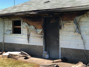 A fire caused severe damage to a building at Nate’s Park in Chandlerville May 7. The building housed a concession stand, restrooms and a storage room. It is believed that the fire may have started from a battery charger that was connected to a lawn mower.