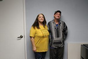 Ryan Peacock with his mother
