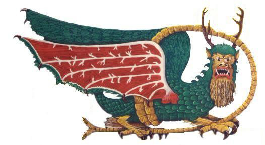 A depiction of the Piasa Bird according to the description given by Father Jacques Marquette.