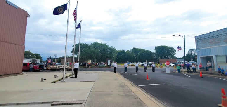 Flag Raising at Ashland Summer Days Parade. Photo by Mike Kloppenburg