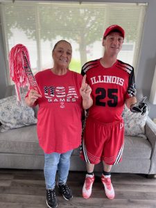 Tammy Dodds cheers on her son, Ryan Peacock, as he prepares to go to the Special Olympics USA Games in Orlando, FL. Doods said that she is very thankful for all those who donated to make the trip possible. The games will be broadcast on ESPN and ABC.