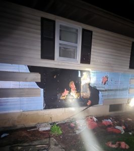 A previous fire in the area last week caused damange in an occupied house. The fire began in the dwelling’s basement and was contained by the Beardstown Fire Department. Photos courtesy of Brandon Hager