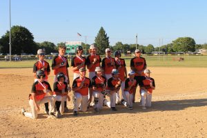 Pictured are the Junior League All Stars with their medals for a top four finish in the State Tournament.  Front (L/R):  Colby DeSollar, Parker Bell, Gunner Looker, Parker McCoy, Josh Camas, Zach Meyer, Eli Brockschmidt.  Back (L/R):  Trey Riddell, Payton McCoy, Caleb Hobrock, Bradyn Alhorn, Lake Unland, Carter Davis, Manager Mike Everhart.