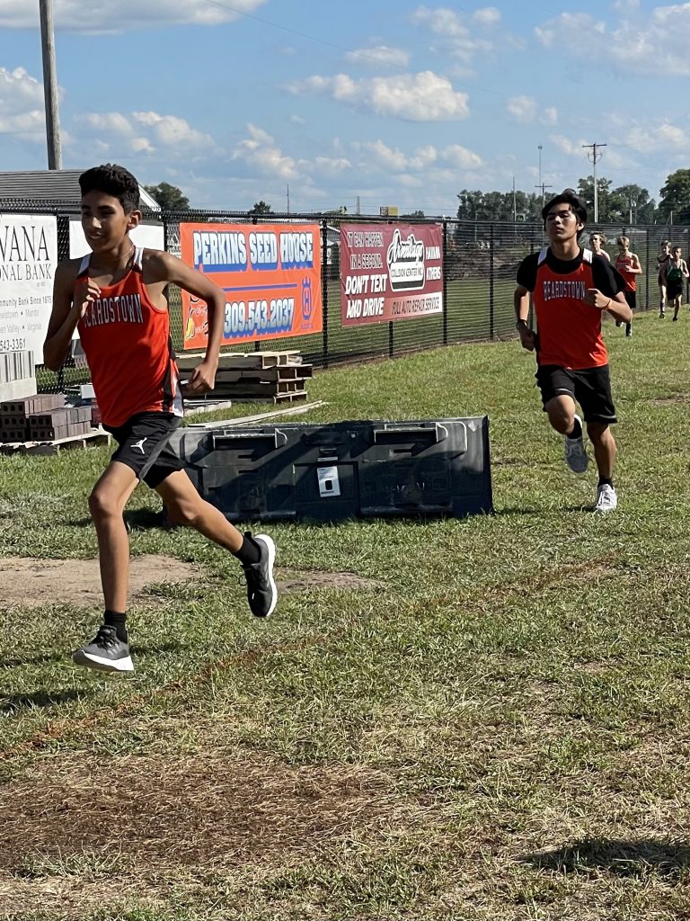 Martin Pineda (left) and Luis Rios (right) finished in 1st and 2nd place in the opening Middle School Cross Country meet of the year, leading the Tigers to the team title in the process.