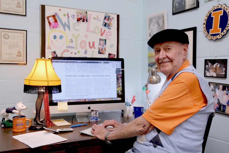 Chip working hard at his desk at the Star-Gazette