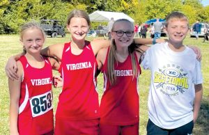 Shown left to right are Alais Anderson, 5th grade from Virginia; Esme' Anderson, 7th grade from Virginia; Izabella Carwile, 6th grade from Virginia; and Brennen Beck, 7th grade from Triopia.    