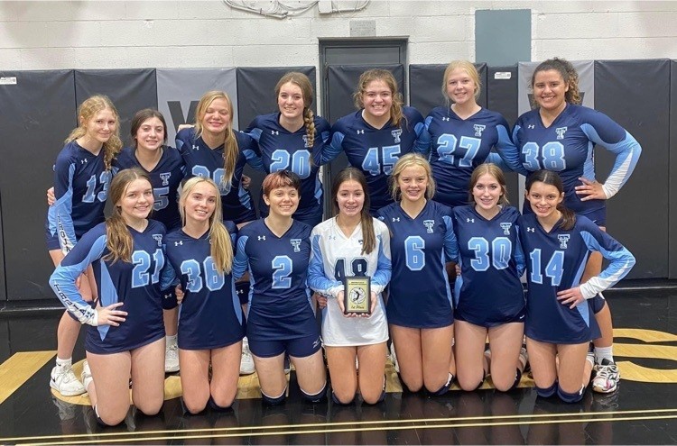 The Triopia Junior Varsity Volleyball team, who went 4-0 on the day, took 1st Place in the Winchester Tournament.  Congratulations and great job ladies!