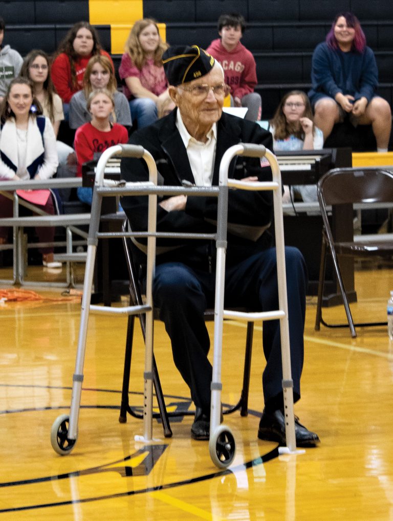 Gordon Smedley at the A-C Central assembly on November 11 (Photo by Kaitlyn Copley)