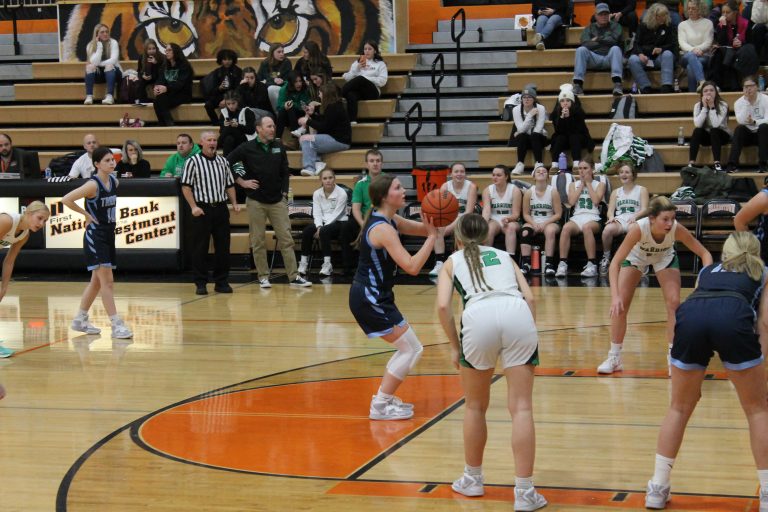 Triopia Senior Megan Reynolds shoots a free throw in opening day action against Athens at the Lady Tiger Classic.