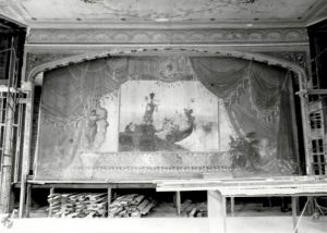 Pictured is the Stage at the Beardstown Grand Opera House. Photo from the National Register of Histoic Places website.