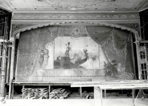 Pictured is the Stage at the Beardstown Grand Opera House. Photo from the National Register of Histoic Places website.