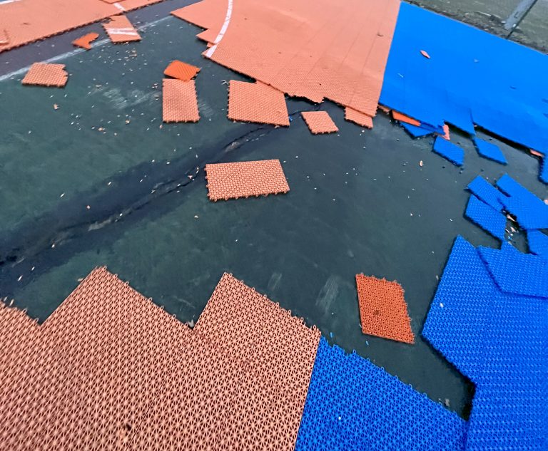 Vandalized Court's top