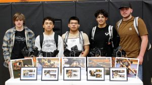 Honored at their final home meet were Beardstown senior wrestlers (L/R) Blake Davis, Jonny Marquez, Kevin Larios, Bryan Gil and Owen O’Hara.
