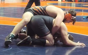 Owen O’Hara works over an opponent during the IHSA State Finals on his way to a 4th Place finish, earning All-State Honors for the Tiger senior.