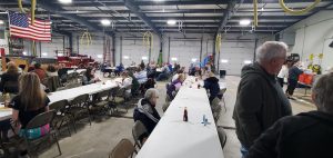 Local residents enjoy pancakes and sausage at the Ashland Fire Protection District fundraiser breakfast Sunday morning. Held at the Ashland firehouse, it is the first breakfast there to have dining on site since the start of the COVID pandemic.  Photo by Michael Kloppenburg