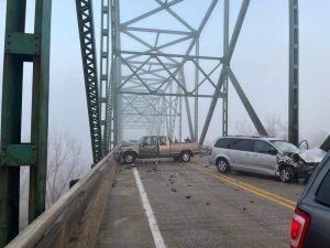 Five vehicles were involved in an early morning crash at the bridge on Route 67 between Beardstown and Schuyler County.