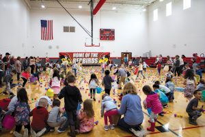 The scamble is on. Cass County Health Department held an Easter Egg Hunt on April 2, at the Virginia Community High School.