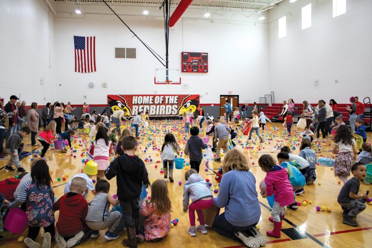 The scamble is on. Cass County Health Department held an Easter Egg Hunt on April 2, at the Virginia Community High School.