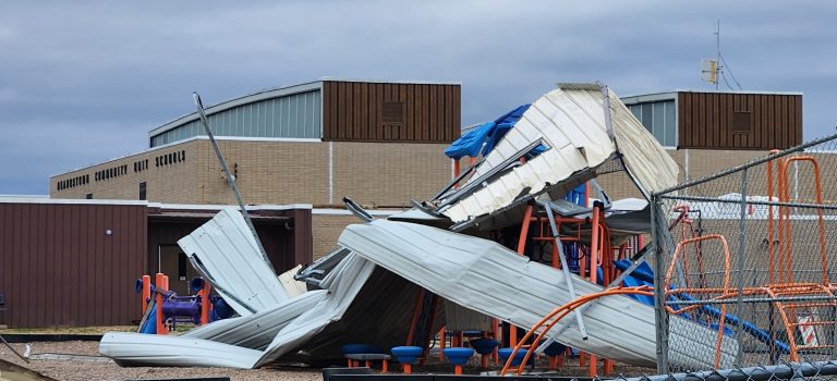 Gard School playground damaged  Photo by Jaime Chapman