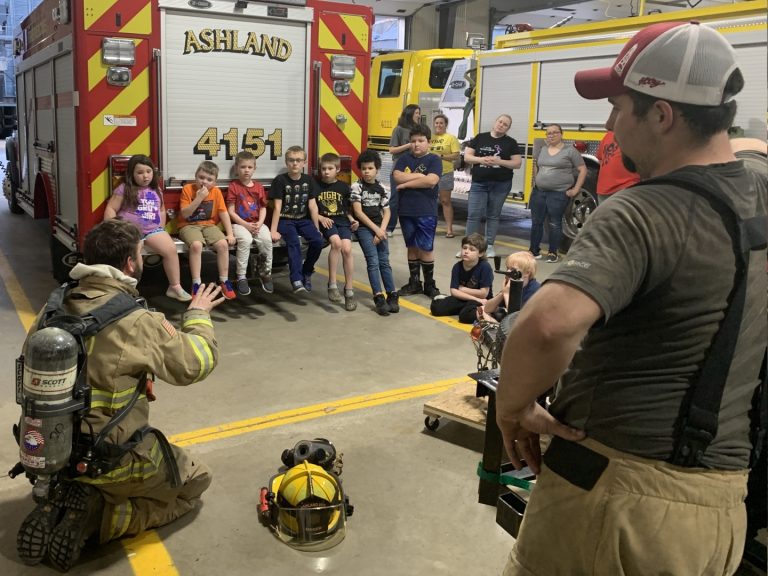 Cub Scouts pictured left to right are Charleigh Foz, Ryne Fox, Grayson Stajkowski, Aiden Coyle, Casey Myers, Wyatt Walker, Zicarias Dugay, Andy Miller and James Wallis.