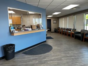 Pictured above is the waiting room in the new health department.