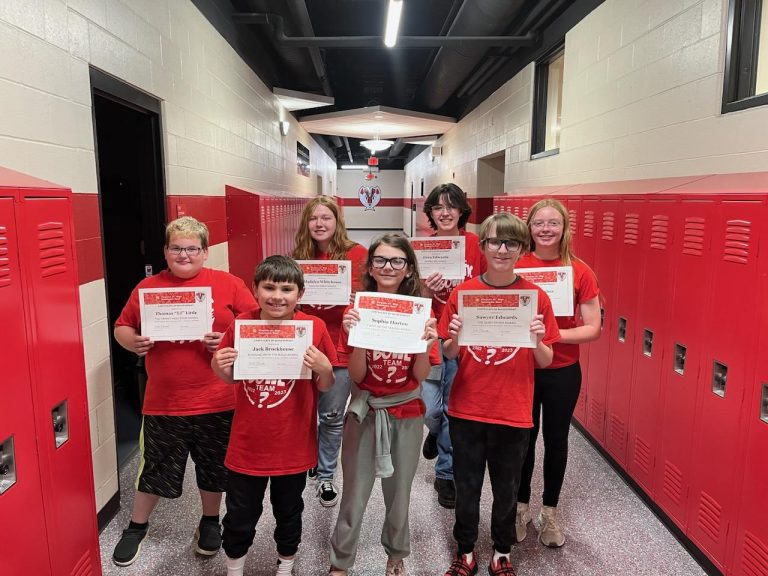 Pictured aboved are the Regional Scholastic Bowl champs from Virginia Junior High.