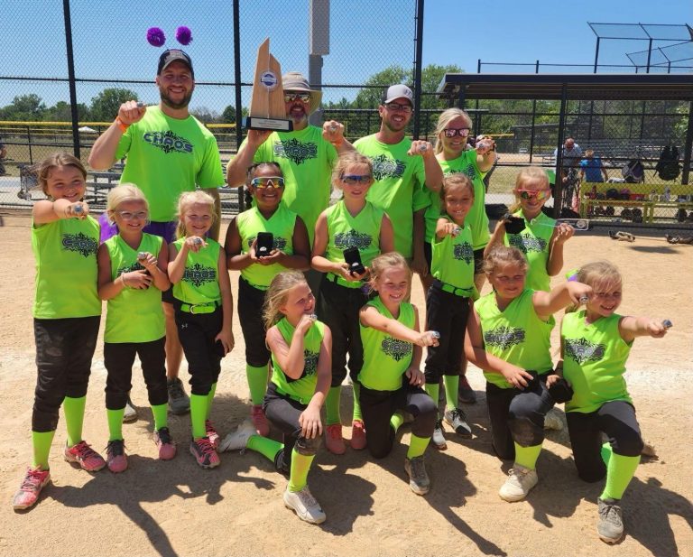 Pictured are the Cass County Chaos who finished in 2nd Place in the 2023 USSSA Midwest National 8U Softball Tournament held in Des Moines, Iowa July 7-9. Top from left to right: Cass Wessel, Daniel Edge, Derrick Carlson, Amber Carlson. Middle from left to right: Finley Cook, Brylee Carlson, Bexley Bell, Gianna Slater, Rose Paul, Brailey Hager, Kate Whitehead. Bottom from left to right: Rylan Bortell, Adelyn Edge, Abby Fluty, Vivienn Wessel