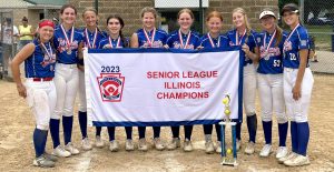 The District 17 Tri-County Thunder are the 2023 Illinois Senior League Softball State Champions, winning three games last weekend at Rice Field in Beardstown.  They move on to the Central Regional in Byron Center, Michigan starting July 24.
