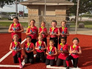 The Virginia VYA 8u girls softball won the River Area League Tournament.  Front Row from left to right: Paisley Herder, Finley Garner, Claire French, Trinity Shade, Zhkyra Rush, Bailee Beiermann. Back row from left to right: Addi Graham, Jenelle Barrett, Makynleigh Baker, Jazmyn Painter, Kenliegh Keithley.
