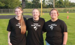 BHS Color Guard Team (L/R): Sophie Devore, Liv Brown, Stella Petersen