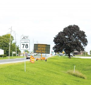 Pictured above is the intersection in Virginia right before the road construction zone begins.
