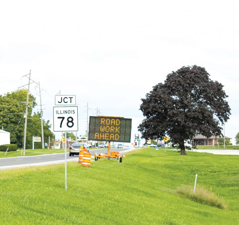 Pictured above is the intersection in Virginia right before the road construction zone begins.