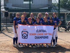 The District 17 Senior League Girls team following their Midwest Regional Championship victory. District 17 heads to the World Series for the second straight year.