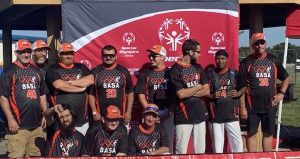Illinois Special Olympics State Softball Tournament Bronze Medal winning Beardstown Area Special Athletes Black Attack team.