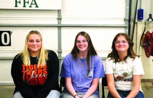 Beardstown FFA from left to right: Jennifer Locklear - Vice President, Sophie DeVore - President, Tommie Jo Lael - Secretary/Reporter. Not pictured - Abbi Boice, Advisors - Geroge Frashier and Hannah Dambacker.