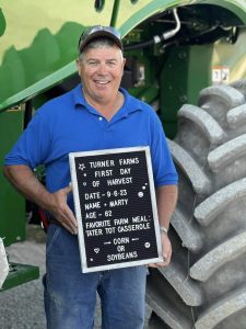 Marty Turner on the first day of harvest 2023 for Turner Farms. Photo by Dena Turner