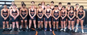 Beardstown Wrestling Team pictured from left to right, Front row: Adan Munoz, Gunner Looker, Joshua Severino, Carter Davis, Diego Lopez, Gavin Hopkins, Aksil Avila, Alex Armenta, Andrea Esquivel, Daisy Gil. Back Row: Caleb Hobrock, Shadrach Mafhina, Chunk Dailey, Ryder Hamlin, Maddox Medrano, Bradley Locklear, Luis De la Cruz, Alejandro Rivera.