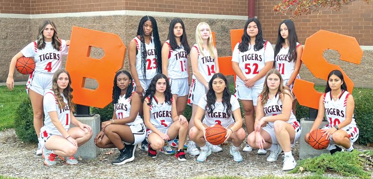 Beardstown Girls Basketball team pictured from left to right, Back row: Bella Palmer, Latita Kanda, Delma Salazr, Andrea Flynn, Dafne Mariscal, Monse Montoya. Front row: Gracy Hamlin, Christagie Zambele, Camila Salazar, Brandy Mendoza, Kylynn Maltby, Ashley Gil.