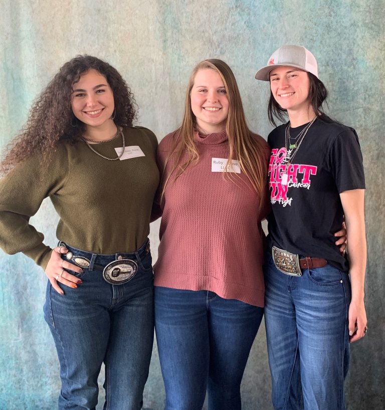 Pictured above left to right is the LLCC Equine Specialist Team: Emma Grace Pezold, Ruby Dove and Kylie Periman.
